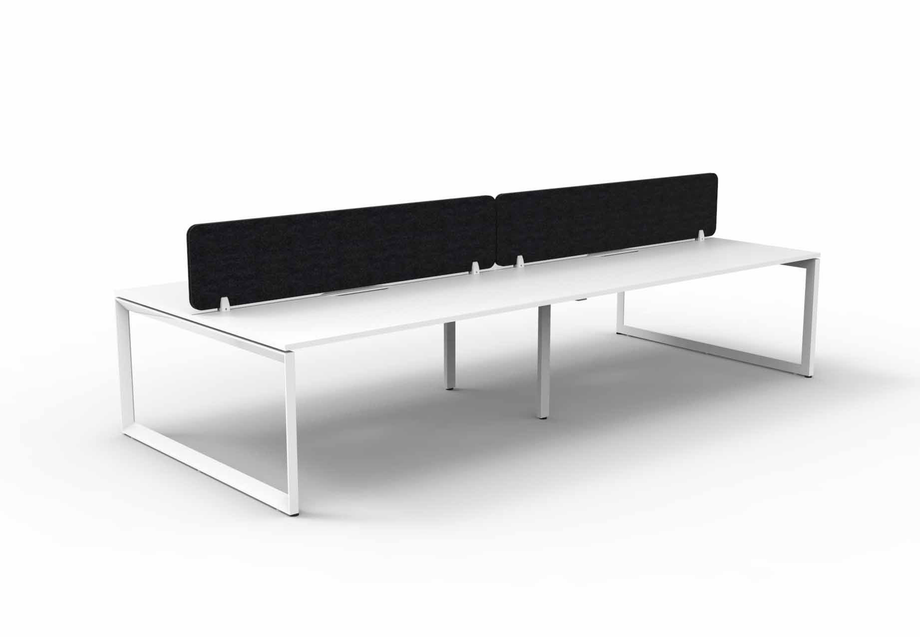 Loop 4 Person Double Sided Workstation - with Eco Screen